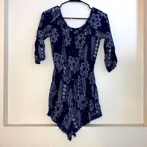 Blue/ White Romper